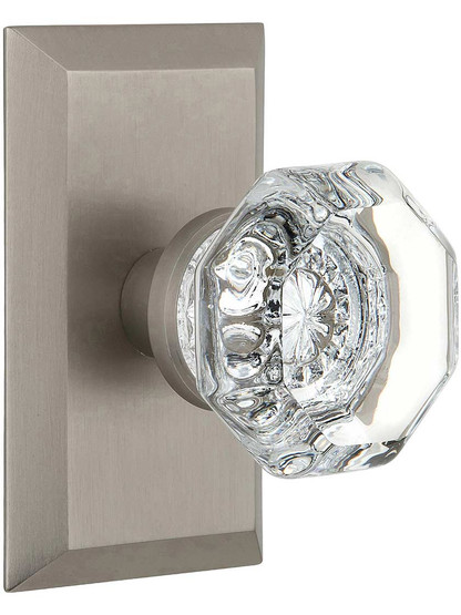 New York Rosette Door Set with Waldorf-Crystal Glass Knobs